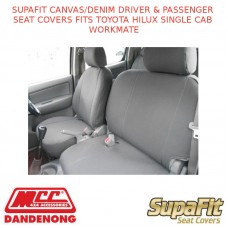 SUPAFIT CANVAS/DENIM DRIVER&PASSENGER SEAT COVERS FITS TOYOTA HILUX SC WORKMATE