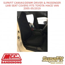 SUPAFIT CANVAS/DENIM DRIVER&PASSENGER LWB SEAT COVERS FITS TOYOTA HIACE VAN 5/19