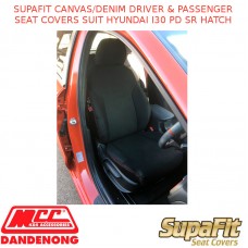 SUPAFIT CANVAS/DENIM DRIVER & PASSENGER SEAT COVERS FITS HYUNDAI I30 PD SR HATCH