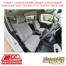 SUPAFIT CANVAS/DENIM DRIVER&PASSENGER LWB/SLWB SEAT COVERS FITS TOYOTA HIACE VAN