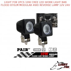 LIGHT FOX 2PCS 10W CREE LED WORK LIGHT BAR FLOOD 870LM MODULAR REVERSE LAMP