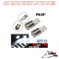LIGHT FOX PAIR ULTRA BRIGHT T10 WHITE LED SMD PLATE DASH CAR SIDE BULB