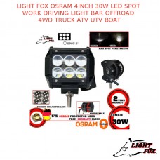 LIGHT FOX OSRAM 4INCH 30W LED SPOT WORK DRIVING LIGHT BAR 
