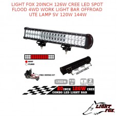 LIGHT FOX 20INCH 126W CREE LED SPOT FLOOD 4WD WORK LIGHT BAR