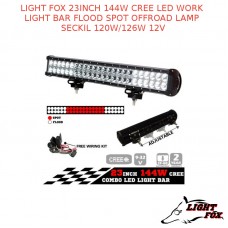 LIGHT FOX 23INCH 144W CREE LED WORK LIGHT BAR FLOOD SPOT OFFROAD LAMP