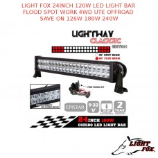 LIGHT FOX 24INCH 120W LED LIGHT BAR FLOOD SPOT WORK 4WD UTE OFFROAD