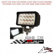 LIGHT FOX 45W LED WORK LIGHT BAR FLOOD DRIVING OFFROAD FOG 4WD 12V 24V 