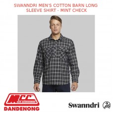 SWANNDRI MEN'S COTTON BARN LONG SLEEVE SHIRT - MINT CHECK - SD2225AMC