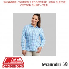 SWANNDRI WOMEN'S EDGEWARE LONG SLEEVE COTTON SHIRT - TEAL - SS16207WT