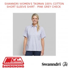SWANNDRI WOMEN'S TASMAN 100% COTTON SHORT SLEEVE SHIRT - PINK GREY CHECK 