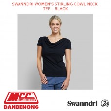 SWANNDRI WOMEN'S STIRLING COWL NECK TEE - BLACK