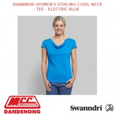 SWANNDRI WOMEN'S STIRLING COWL NECK TEE - ELECTRIC BLUE