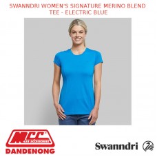 SWANNDRI WOMEN'S SIGNATURE MERINO BLEND TEE - ELECTRIC BLUE