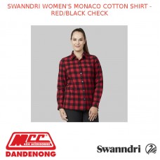 SWANNDRI WOMEN'S MONACO COTTON SHIRT - RED/BLACK CHECK