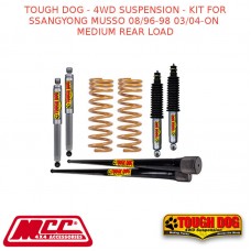 TOUGH DOG - 4WD SUSPENSION - KIT FOR SSANGYONG MUSSO 08/96-98 03/04-ON MEDIUM REAR LOAD