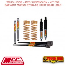 TOUGH DOG - 4WD SUSPENSION - KIT FOR DAEWOO MUSSO 07/98–02 LIGHT REAR LOAD