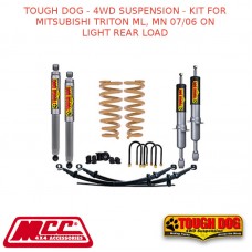TOUGH DOG - 4WD SUSPENSION - KIT FOR MITSUBISHI TRITON ML, MN 07/06 ON LIGHT REAR LOAD