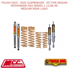 TOUGH DOG - 4WD SUSPENSION - KIT FOR NISSAN PATHFINDER R50 SERIES 1 11/95-99 MEDIUM REAR LOAD