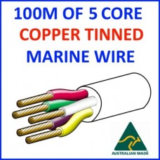 100M OF 5 CORE .5mm2 WIRE MARINE TINNED COPPER TRAILER CABLE BOAT 12V TWIN METRE