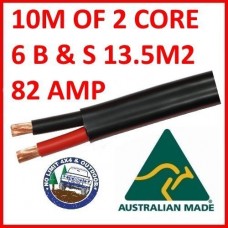 10 METRES X 6B&S TWIN CORE CABLE DUAL BATTERY SYSTEM 12V 6 B&S 10M 125 AMP 125A 