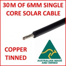 100M OF SINGLE CORE SOLAR WIRE 6MM PHOTOVOLTAIC UV STABLE COPPER TINNED CABLE 