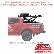 MCC T-RACK 185x125CM W/ SWING SPORT BAR-MITSUBISHI TRITON (MN) (8/09-8/15)-BLACK