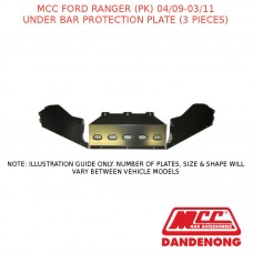 MCC UNDER BAR PROTECTION PLATE (3 PIECES) FITS FORD RANGER (PK)(04/2009-03/2011)