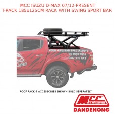 MCC T-RACK 185x125CM RACK W/ SWING SPORT BAR - FITS ISUZU D-MAX (07/12-P)-BLACK