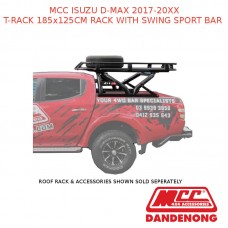 MCC T-RACK 185x125CM RACK W/ SWING SPORT BAR-FITS ISUZU D-MAX (2017-20XX)-BLACK